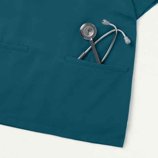 ULTRAlast W10002 Women's Helia Notched V-Neck Scrub Top Caribbean Blue