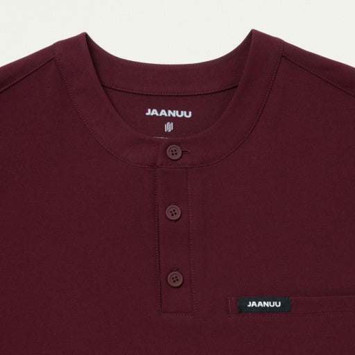 ULTRAlast M10003 Men's Reeve Henley Scrub Top Burgundy