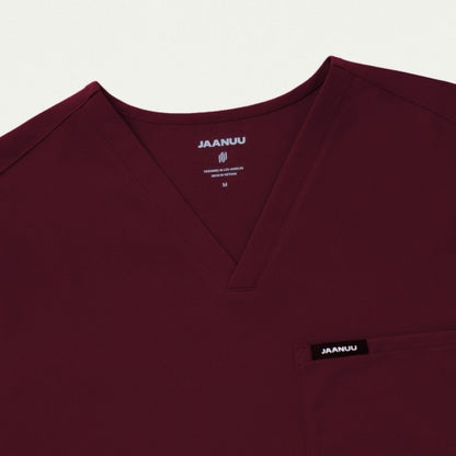 ULTRAlast M10001 Men's Holmes 1-Pocket Scrub Top Burgundy