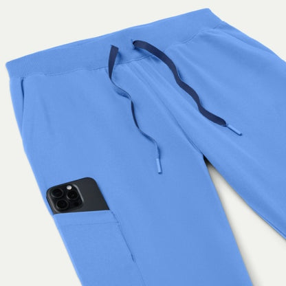 ULTRAlite W20037 Women's Silex 6-Pocket Slim Scrub Joggers Ceil Blue