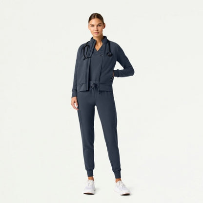 Hybrid Fleece W60018 Women's Cloud Hybrid Fleece Bomber Jacket Carbon Gray