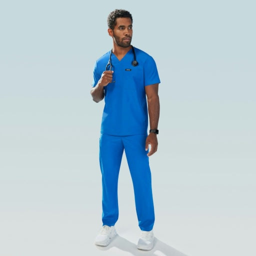 ULTRAlite M10013 Men's Bron 3-Pocket Scrub Top Royal Blue