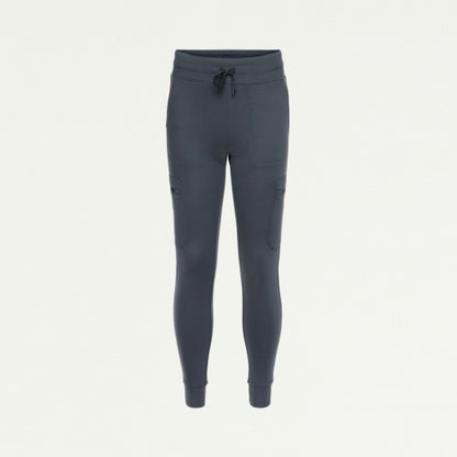 ULTRAsoft W40002 Women's Kait 10-Pocket Skinny Scrub Joggers Carbon Gray