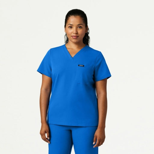 ULTRAlast W10013 Women's Rhena Slim 1-Pocket Scrub Top Royal Blue