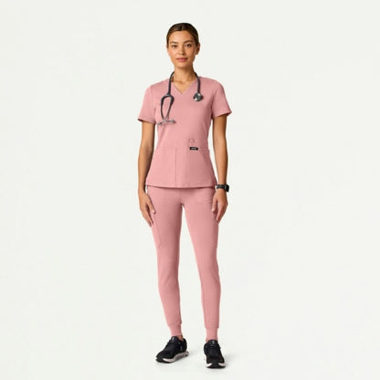 ULTRAsoft W30014 Women's Kass Slim 4-Pocket Scrub Top Mauve