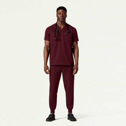 ULTRAlast M20002 Men's Osmo 8-Pocket Scrub Joggers Burgundy