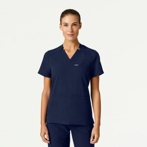 ULTRAlast W10015 Women's Helia Slim Notched V-Neck Scrub Top Midnight Navy