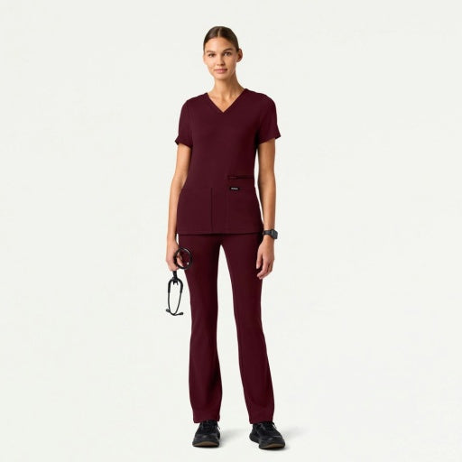 ULTRAsoft W40005 Women's Perri Yoga Scrub Pants Burgundy