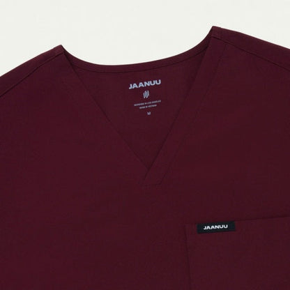 ULTRAlite M10004 Men's Holmes 1-Pocket Scrub Top Burgundy