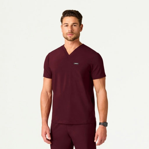 ULTRAlite M10013 Men's Bron 3-Pocket Scrub Top Burgundy