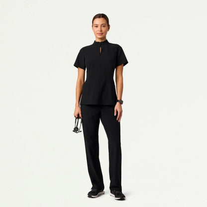 ULTRAlite W10039 Women's Aria Fit & Flare Scrub Top Black