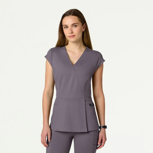 ULTRAsoft W210001 Women's Isla Mock-Wrap Scrub Top Titanium