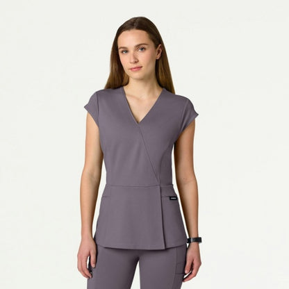 ULTRAsoft W210001 Women's Isla Mock-Wrap Scrub Top Titanium