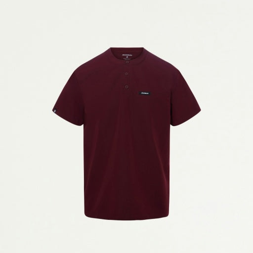 ULTRAlast M10003 Men's Reeve Henley Scrub Top Burgundy
