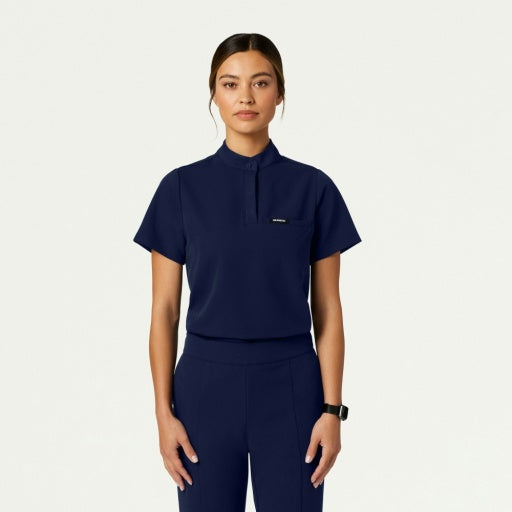 ULTRAlast W10006 Women's Savi Stand-Collar Scrub Top Midnight Navy