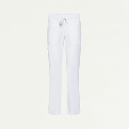 ULTRAlast W120001 Women's Xenos Cargo Knit Waist Scrub Pants White