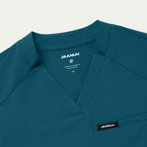 ULTRAlast W10002 Women's Helia Notched V-Neck Scrub Top Caribbean Blue