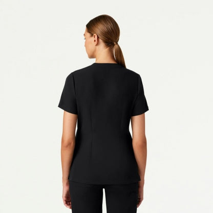 ULTRAlast W10015 Women's Helia Slim Notched V-Neck Scrub Top Black