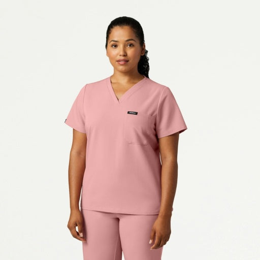 ULTRAlast W10013 Women's Rhena Slim 1-Pocket Scrub Top Mauve