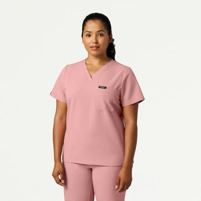 ULTRAlast W10013 Women's Rhena Slim 1-Pocket Scrub Top Mauve