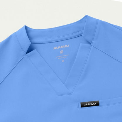 ULTRAlast W10015 Women's Helia Slim Notched V-Neck Scrub Top Ceil Blue