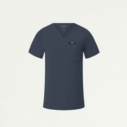 ULTRAlast W10013 Women's Rhena Slim 1-Pocket Scrub Top Carbon Gray