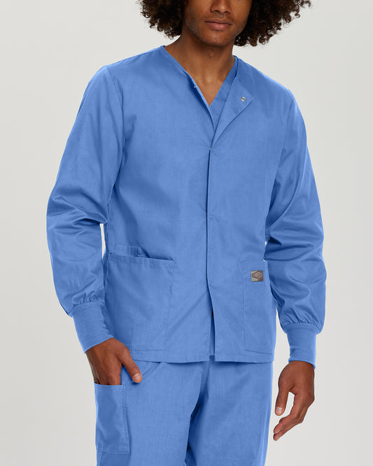 Scrub Zone 75231 Unisex 3 Pocket Warm Up Scrub Jacket Ceil Blue Image