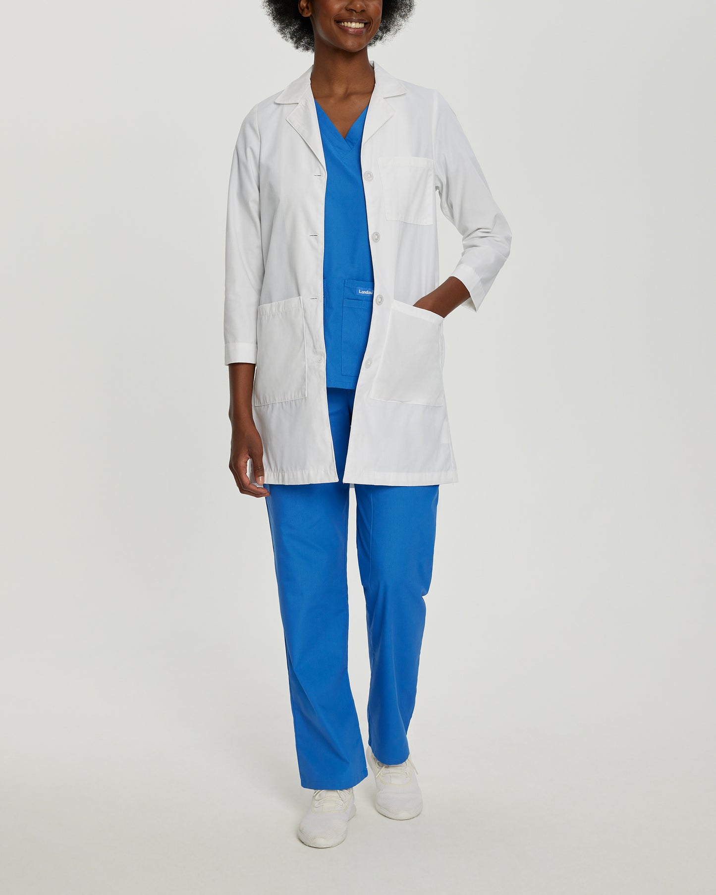 Essential Lab Coats 3155 Women's 3 Pocket Full Length White Coat White Image