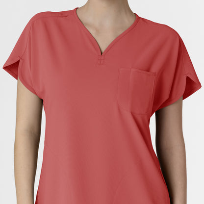 RENEW 6634 Dolman Scrub Top Mineral Red Model Image Left Side | Wink