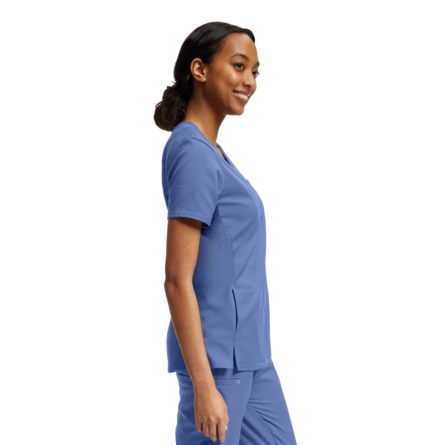 VIBE WT119 Women's 2 Pocket V Neck Scrub Top Ceil Image