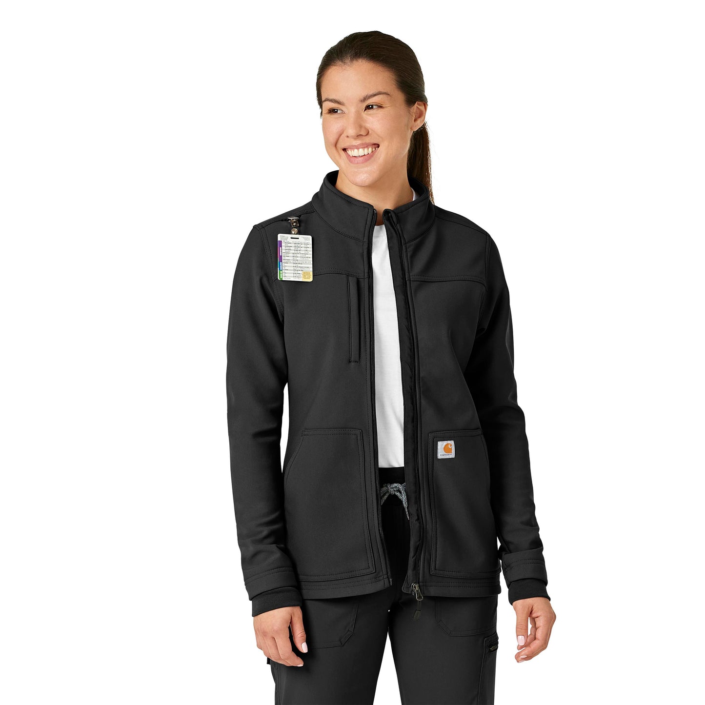 Rugged Flex C81023 Bonded Fleece Jacket Black Model Image Left Side | Carhartt