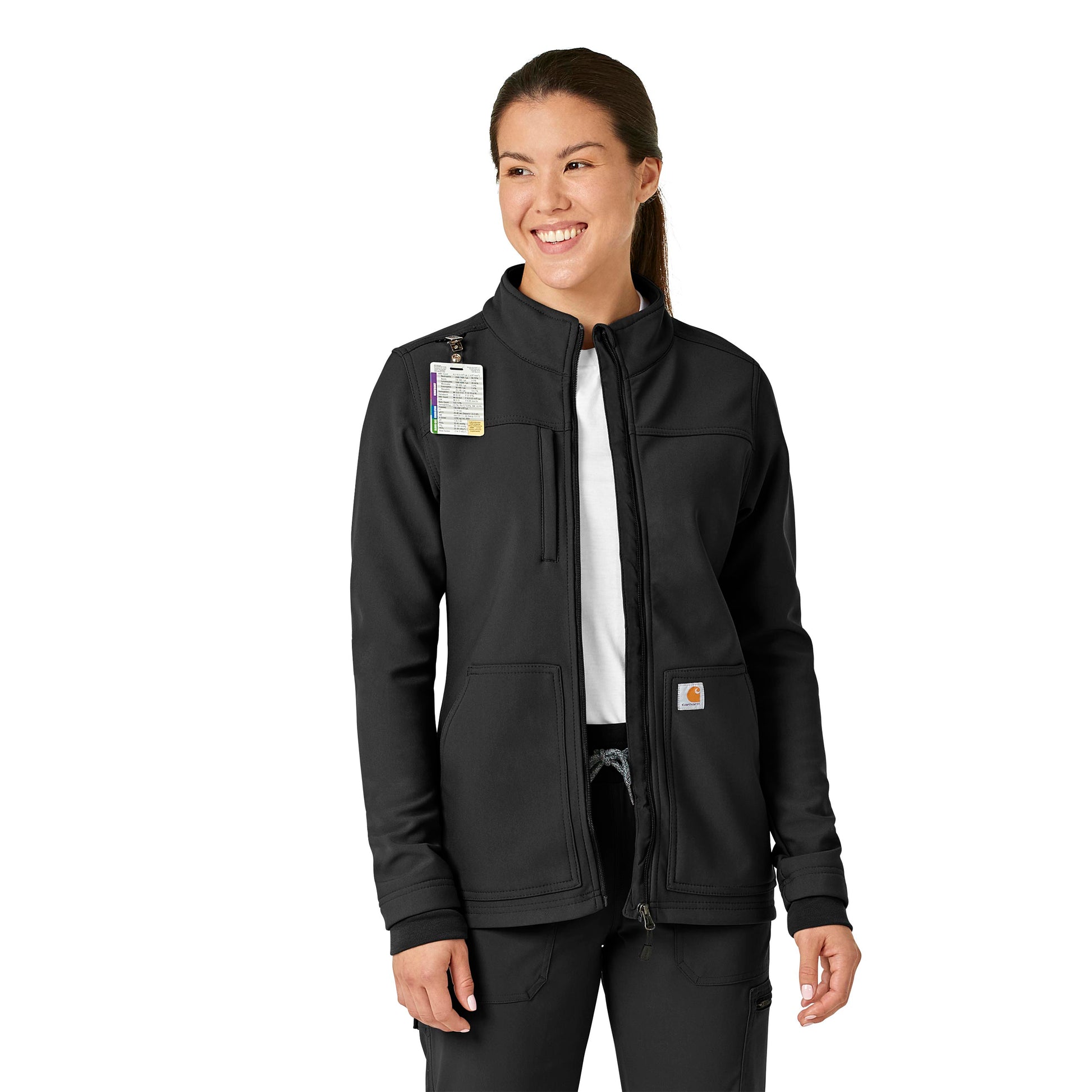 Rugged Flex C81023 Bonded Fleece Jacket Black Model Image Left Side | Carhartt