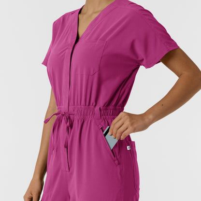 RENEW 3234 Cargo Jogger Scrub Jumpsuit Raspberry Model Image Alternate | Wink