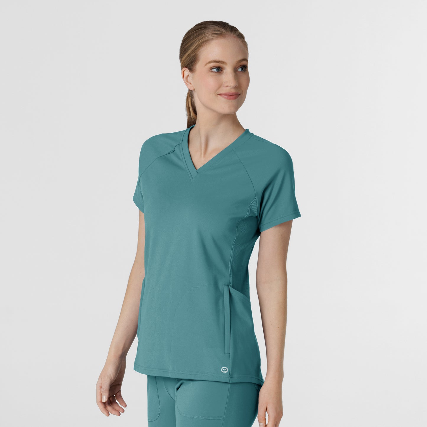RENEW Knit 6259 Women's Flex-n-Reach V-Neck Raglan Scrub Top Vintage Teal