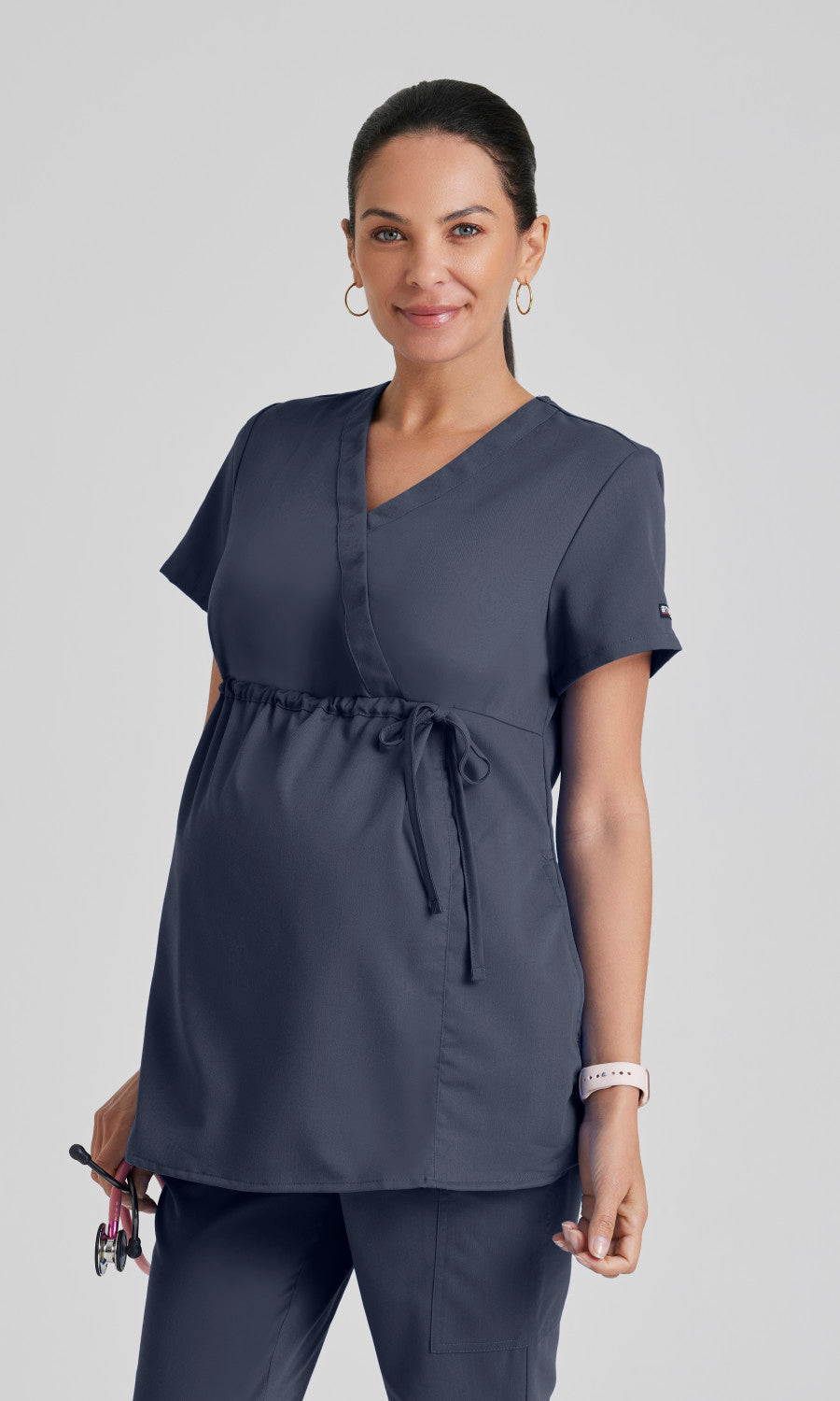 Grey's Anatomy GRT094 Lilah Scrub Top Steel