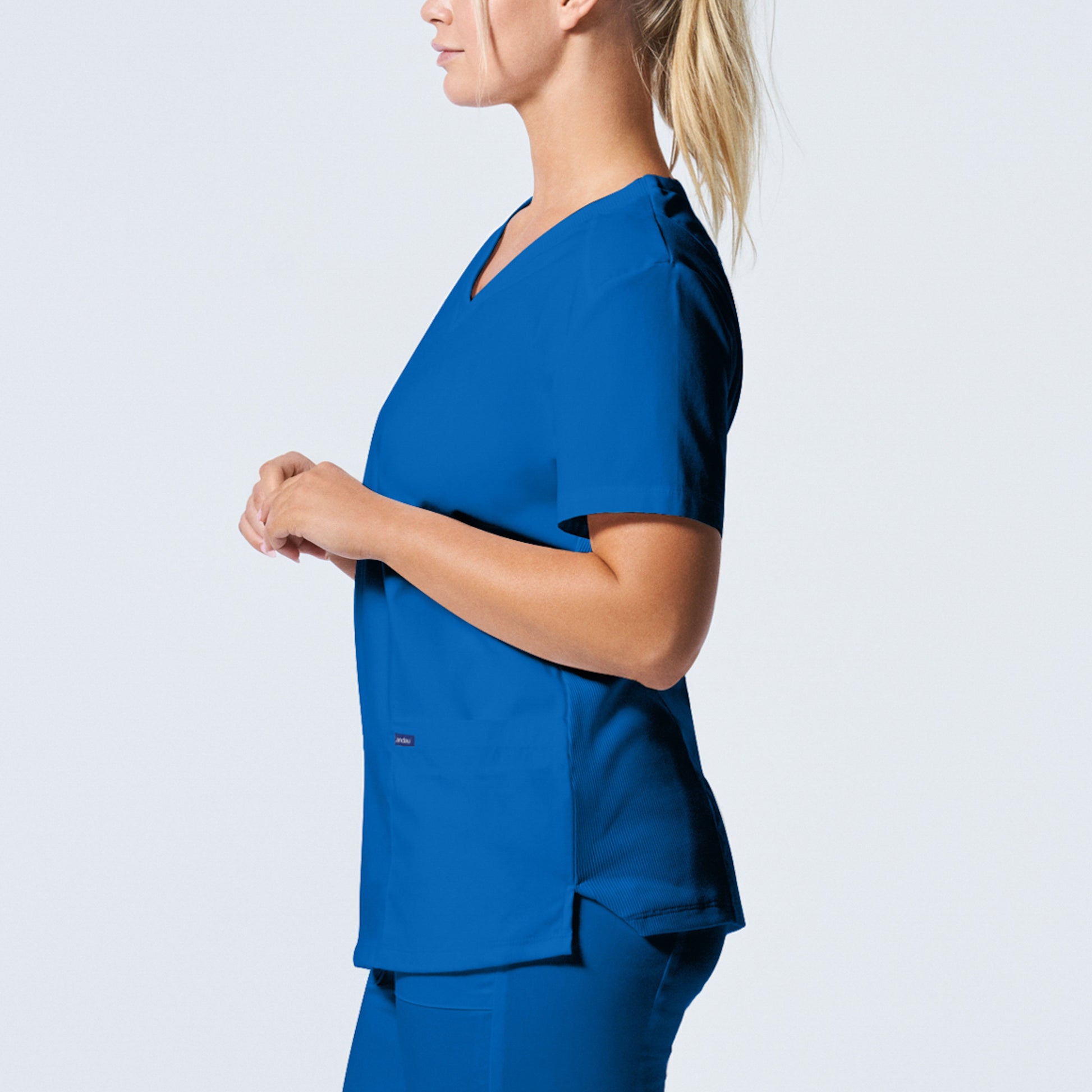 ProFlex LT105 Women's 3 Pocket V Neck Scrub Top Royal Image