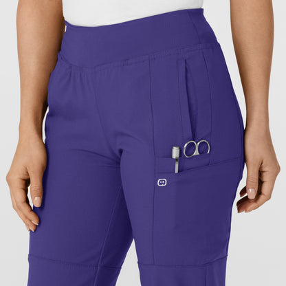 W123 5555 Comfort Waist Cargo Jogger Scrub Pants Grape Model Image Alternate | Wink