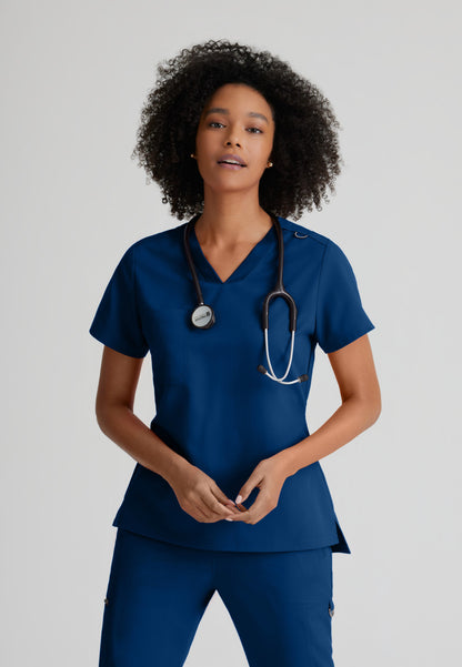 Greys Anatomy Stretch GVST028 Bree Scrub Top Indigo