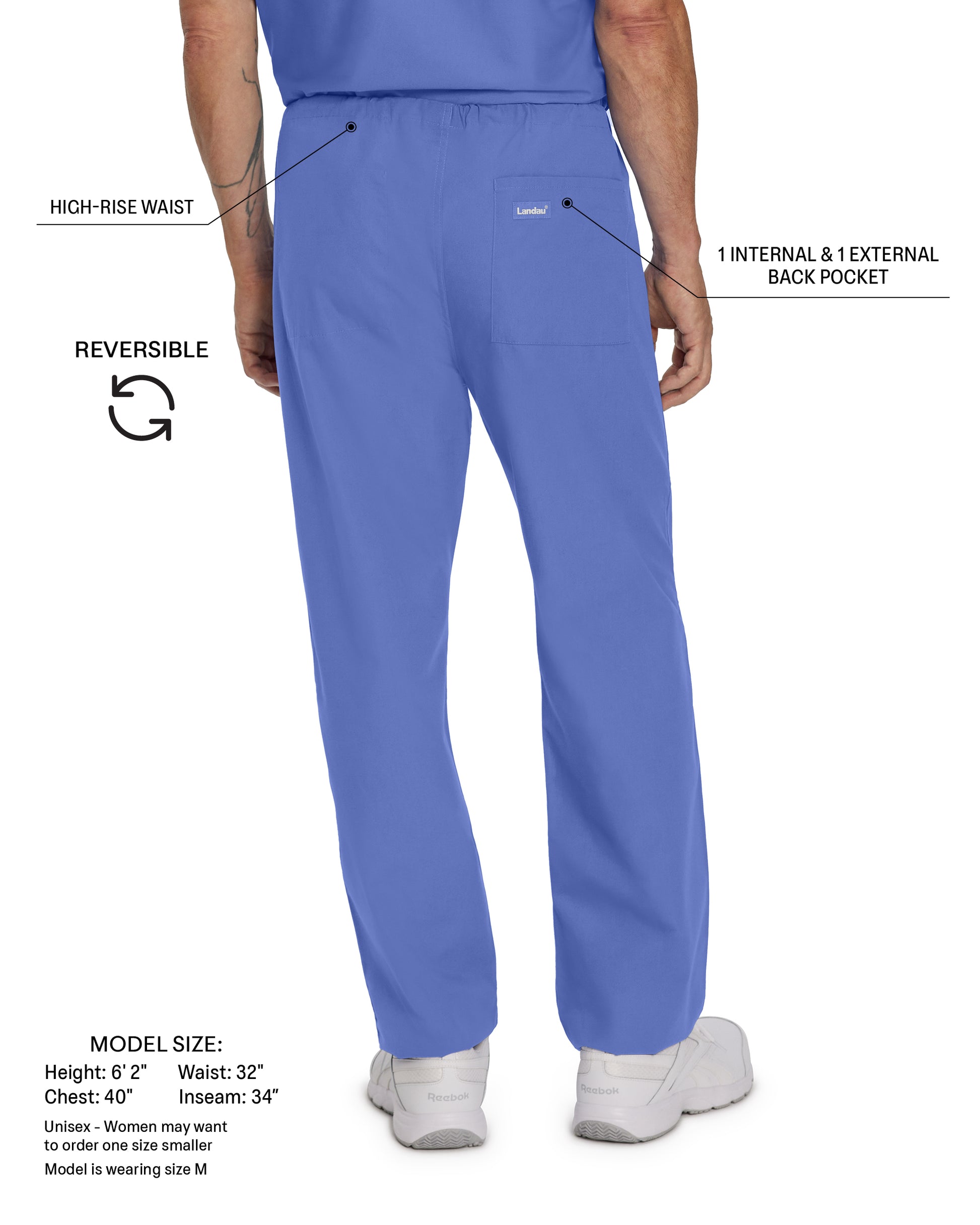 Essentials 7602 Unisex Reversible Scrub Pants Sandstone Image