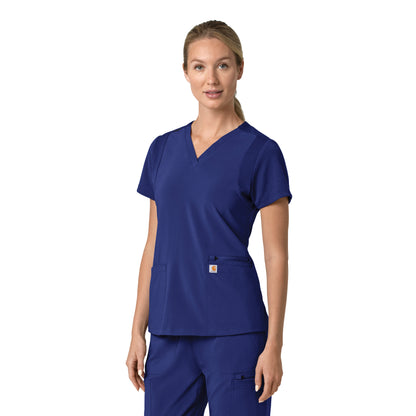 Force Cross-Flex C13210 Women's Flex Panel V-Neck Scrub Top Galaxy Blue