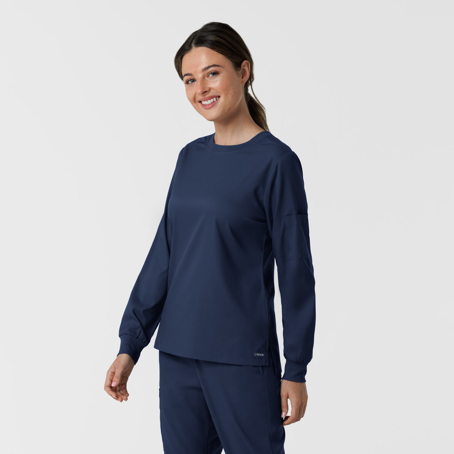 Boundless 6551 Women's Classic Long Sleeve Scrub Tee Navy