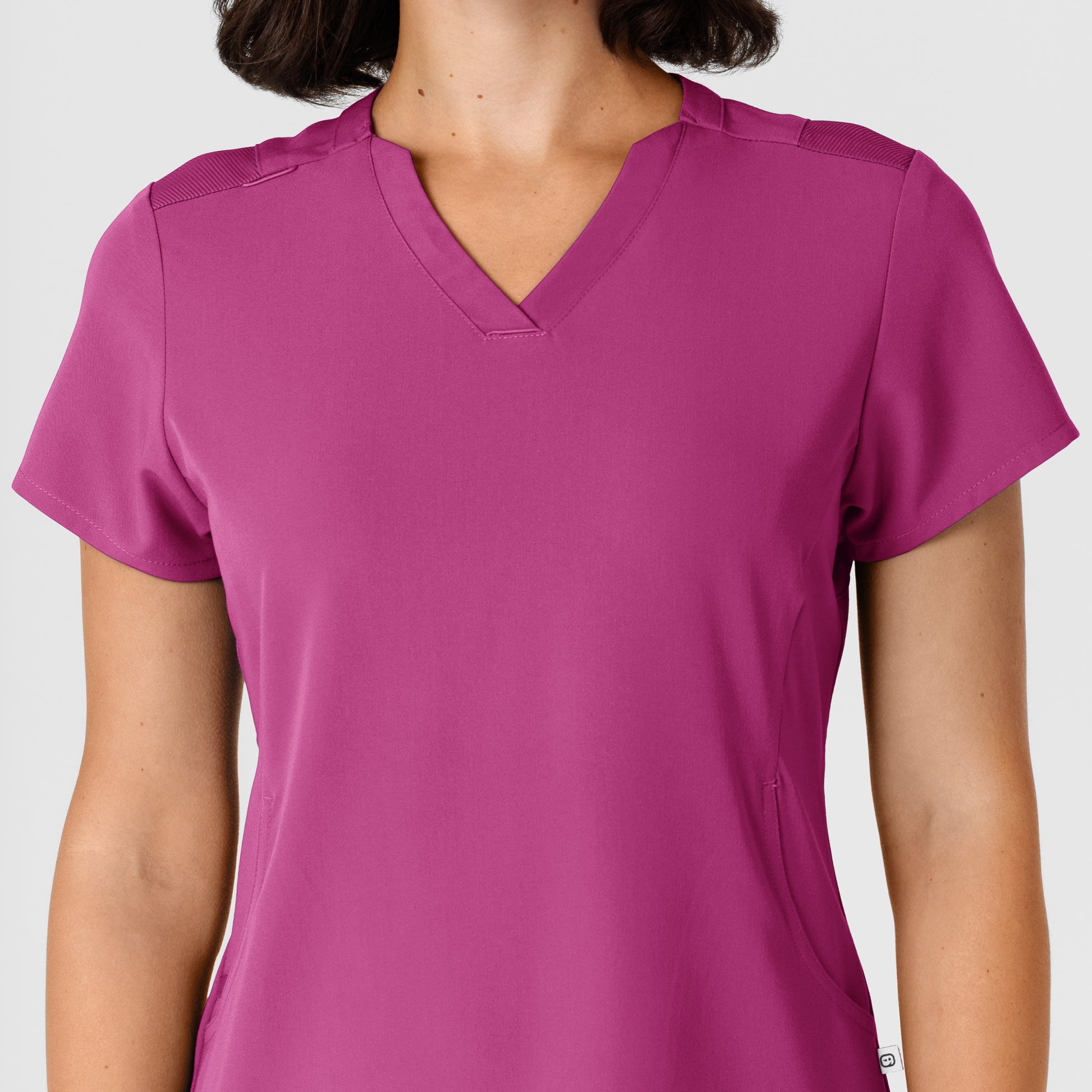 Nova 6432 Flex-n-Reach V-Neck Scrub Top Raspberry Model Image Alternate | Wink