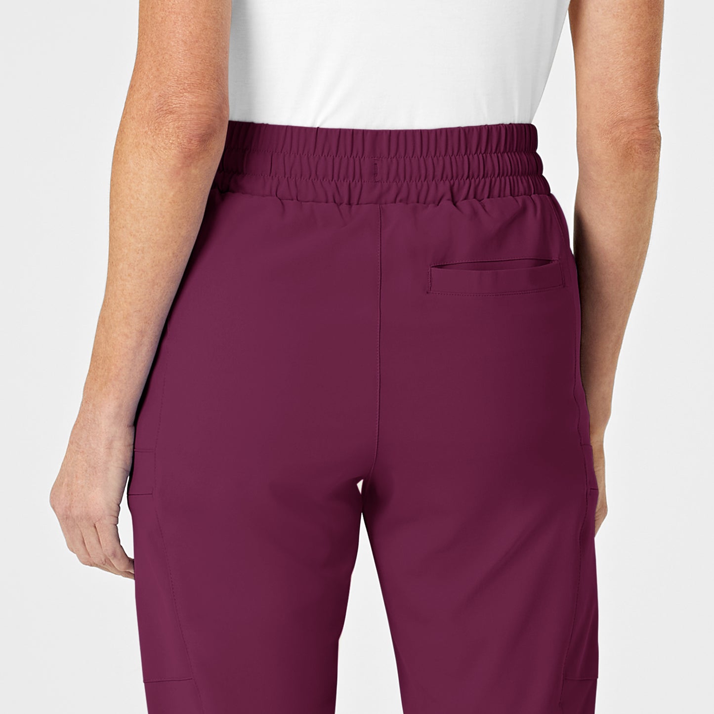 RENEW 5334 High Waist Slim Leg Scrub Pants Wine Model Image Alternate | Wink