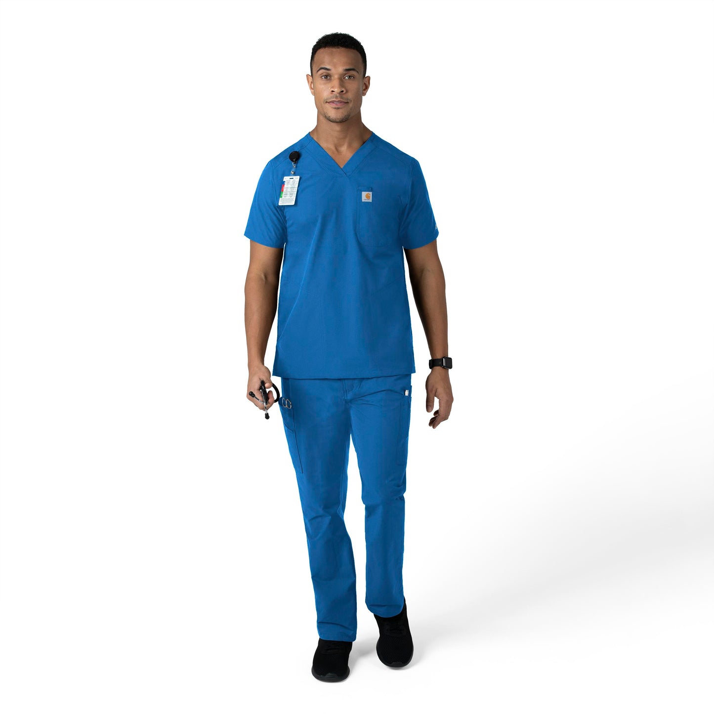 Force Essentials C56113 Men's Straight Leg Cargo Scrub Pants Royal Model Image Alternate | Carhartt