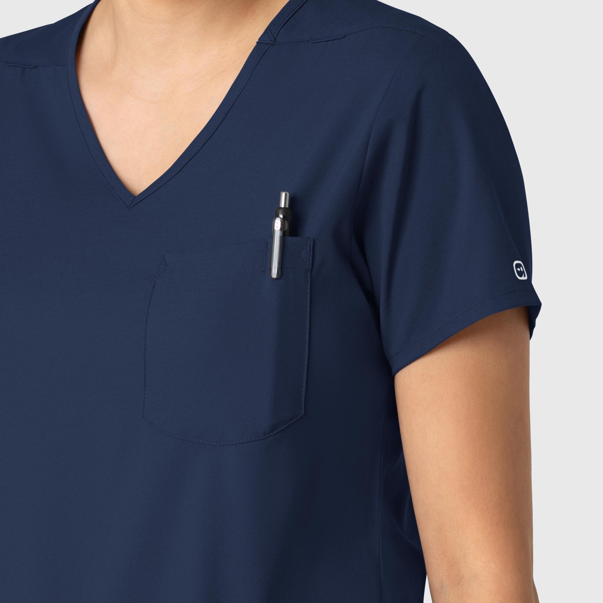 Boundless 6151 Tuck-In Scrub Top Navy Model Image Alternate | Wink