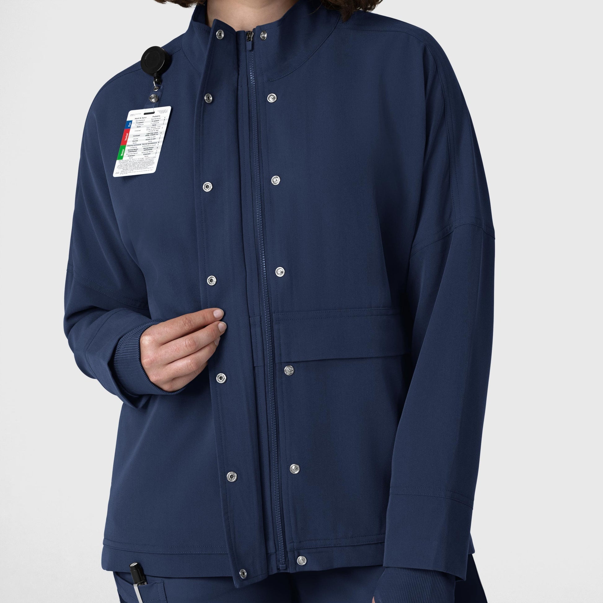 Layers 8132 Germs Happen Packable Scrub Jacket Navy Model Image Alternate | Wink