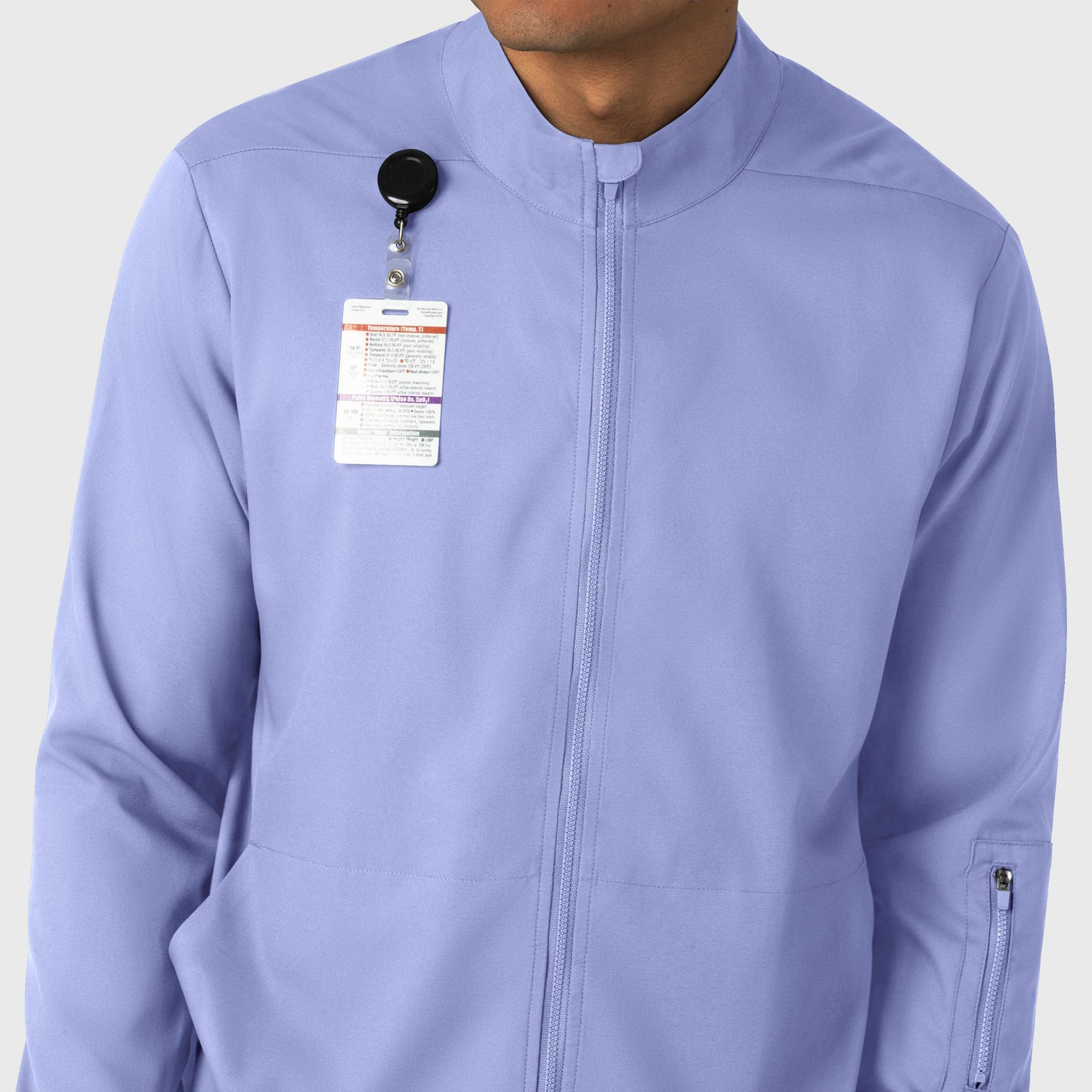 Boundless 8351 Men's Warm Up Scrub Jacket Ceil Blue Model Image Alternate | Wink