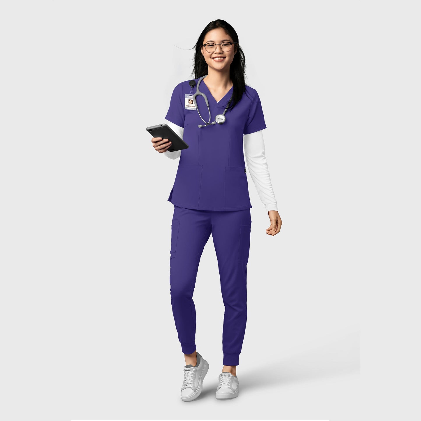 Thrive 5122 Cargo Jogger Scrub Pants Grape Model Image Alternate | Wink