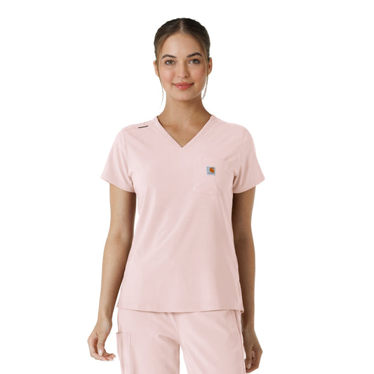Force Cross-Flex C13410 Women's Tuck-In Scrub Top Soft Rose