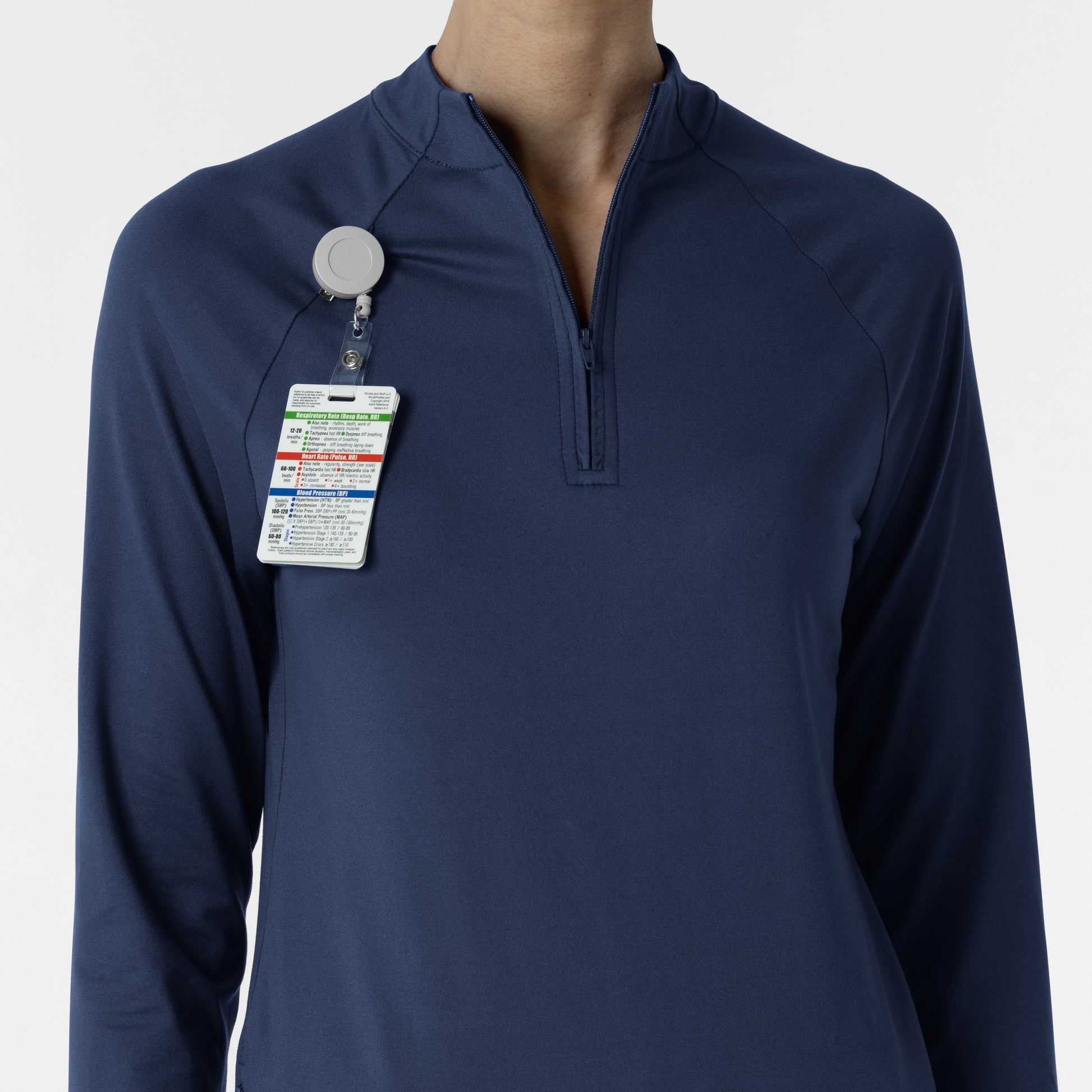 Layers 2239 Watch Window Quarter Zip Scrub Top Navy Model Image Alternate | Wink